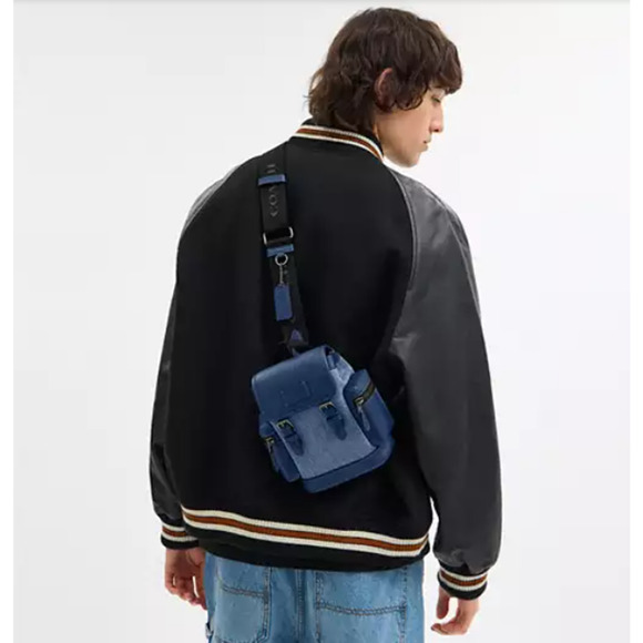 Coach Men's Sprint Sling Pack Crossbody In Denim/Deep Blue CBF65 NWT - Picture 6 of 10